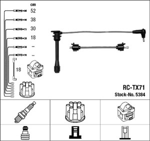 Tändkabelsats, TOYOTA PREVIA I, 90919-21148-9, 90919-21489