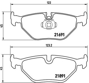 Bromsbeläggsats, Bakaxel, ALPINA B10, B10 Touring, BMW 5 [E39], 5 Touring [E39], 34211163395, 34212157591, 34212157592, 34216761281
