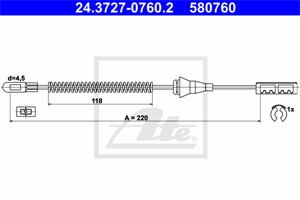 Vajer, parkeringsbroms, Bak, OPEL VECTRA B, VECTRA B Halvkombi, VAUXHALL VECTRA, 5 22 417, 90575127