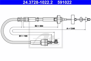 Vajer, koppling, RENAULT LAGUNA I, LAGUNA Grandtour I, 77 00 413 206, 77 00 840 014, 77 00 847 976