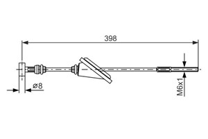 Vajer, parkeringsbroms, Fram, Mitt, TOYOTA AVENSIS, AVENSIS Kombi, AVENSIS Sedan, COROLLA, COROLLA Kombi, COROLLA Sedan, COROLLA Verso,