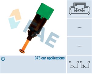 Bromsljuskontakt, CITROËN,FIAT,LANCIA,PEUGEOT, 11 31 0 150 574, 11 31 7 504 440, 16.064.804.80, 4534.48, 4534.63, 4534.65, 9150103780, 9