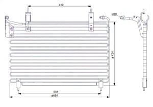 Kondensor, klimatanläggning, JAGUAR XJ, 04710280, 093194931, 3774073H10000, 3774075H10000, 453454, 4710280, 5202 G7, 5202 N1, 71742588,