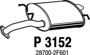 Bakre ljuddämpare, Bak, KIA CERATO Halvkombi I, CERATO Sedan I, 28700-2F600