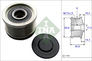 Frihjulskoppling, generator, ALFA ROMEO,LANCIA, 51854898, 51929088, 71797907, 77365271