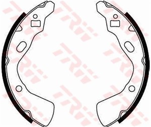 Bromsbackar, sats, Bakaxel, KIA PRIDE, PRIDE Kombi, PRIDE Sedan, PRIDE Van, MAZDA 121 I, D001-26-310, D0012638Z, DA152638, DA152638Z, DA