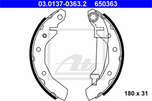 Bromsbackar, sats, Bakaxel, CHEVROLET MATIZ, SPARK, DAEWOO MATIZ, MATIZ Skåp/halvkombi, 96268686, 96446178