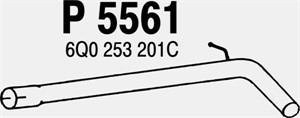 Avgasrör, Mitt, SEAT,SKODA,VW, 5Z0253201, 6Q0253201C
