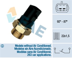 Temperaturswitch, kylarfläkt, ALFA ROMEO,FIAT,IVECO,LANCIA, 048 109 601 E, 048 109 601 F, 1264.32, 48 109 601 E, 48 109 601 F, 50000969,