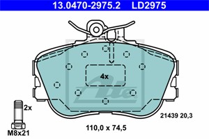 Bromsbeläggsats, Framaxel, MERCEDES-BENZ C-KLASS [W202], C-KLASS T-Model [S202], 002 420 21 20, 002 420 22 20, 005 420 03 20, A 002 420
