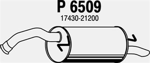 Bakre ljuddämpare, Bak, TOYOTA YARIS, 17430-21200