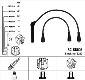 Tändkabelsats, SAAB, 1505870, 1553661, 1558834, 1563561, 1572004, 1613343, 1913343, 88 17 314, 88 17 520, C417413