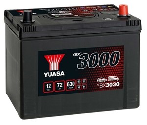 Yuasa Batteri 12V 72Ah 630A, passar många modeller, 244101MA1A, 288000D241, 28800-0D241, 2880017121, 28800-17121, 2880038080, 28800-380