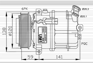 Kompressor, klimatanläggning, CADILLAC,FIAT,OPEL,SAAB,VAUXHALL, 06F 105 243 H, 06F 105 243 J, 06F 105 243, 12843774, 13140505, 13147264,