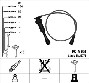 Tändkabelsats, KIA SORENTO I, MITSUBISHI PAJERO II, PAJERO Canvas Top III, MD311208