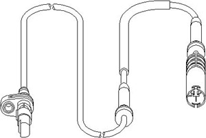 ABS-givare, Sensor, hjulvarvtal, Fram, höger eller vänster, BMW X5 [E53], 3452 6 752 016, 3452 6 756 379