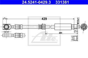 Bromsslang, Framaxel, OPEL,VAUXHALL, 13136715, 13334943, 5 62 161, 55 62 260