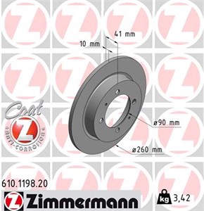 Bromsskiva, Bakaxel, MITSUBISHI CARISMA, CARISMA Sedan, SPACE STAR Minibus, minivan, VOLVO S40 I, V40 Kombi, 3087 294 0, MB699288, MR24