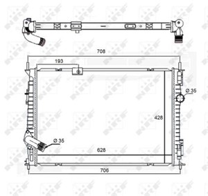 Kylare, motorkylning, NISSAN QASHQAI / QASHQAI +2 I, QASHQAI / QASHQAI +2 VAN I, 21400BB50A, 270600N070, 27060-0N070, 2741533090, 27415-