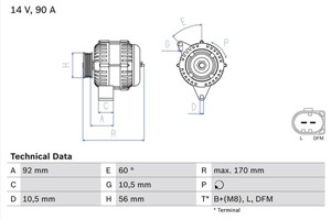 Generator, MERCEDES-BENZ CLK [C208], CLK Cabriolet [A208], E-KLASS [W210], E-KLASS T-Model [S210], 012 154 03 02, A 012 154 03 02
