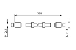 Bromsslang, Fram, höger eller vänster, AUDI A6 Allroad C6, A6 C6, A6 C6 Avant, 4F0 611 707 B, 4F0 611 707