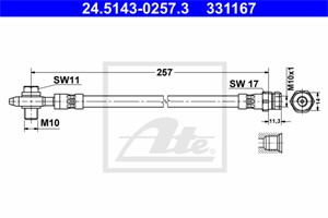 Bromsslang, Bakaxel, AUDI,SEAT,VW, 5N0 611 775 A, 5N0 611 775 B, 5N0 611 775