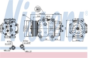 Kompressor, klimatanläggning, FORD,MAZDA,VOLVO, 1036783, 1234257, 1344614, 1433627, 3M5H-19D629-HA, 3M5H-19D629-HB, 3M5H-19D629-HC, 8603