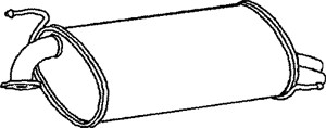 Bakre ljuddämpare, Bak, HONDA ACCORD VI, ACCORD Hatchback VI, 18030-S1AE01, 18030-S1AE02