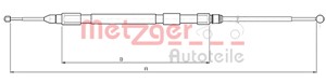 Vajer, parkeringsbroms, Bak, Höger, Vänster, BMW 3 [E90], 3 Cabriolet [E93], 3 Coupé [E92], 3 Touring [E91], 34 40 6 760 444, 3440 6 760