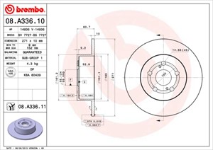 Bromsskiva, Bakaxel, TOYOTA AVENSIS, AVENSIS Kombi, AVENSIS Liftback, 4243105040