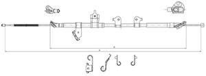 Vajer, parkeringsbroms, Höger bak, TOYOTA RAV 4 III, 46420-42140