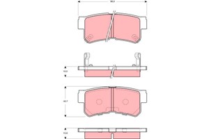 Bromsbeläggsats, Bakaxel, HYUNDAI HIGHWAY VAN, TRAJET, 58302-3AA20