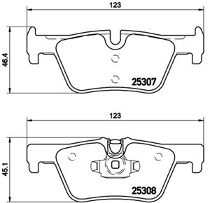 Bromsbeläggsats, Bakaxel, BMW, 34206799809, 34206873093, 34206873094, 34216850569, 34216873093