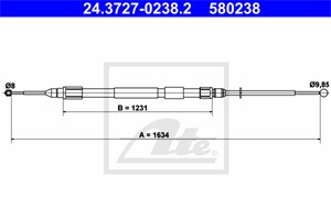 Vajer, parkeringsbroms, Höger bak, BMW X3 [E83], 34 40 3 400 796