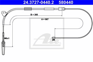 Vajer, parkeringsbroms, Fram, MERCEDES-BENZ A-KLASS [W168], 168 420 13 85, A 168 420 13 85