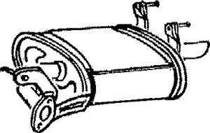 Bakre ljuddämpare, Bak, TOYOTA COROLLA Compact, 17430-1A300, 17430-64770