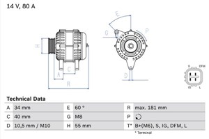 Generator, TOYOTA, 27060 007NL, 27060 0D020, 27060 0D020-84, 27060 0D030, 27060 0D160, 27060 165FL, 27060 22010