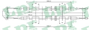 Vajer, parkeringsbroms, Mitt, CHEVROLET,OPEL, 24436451, 522650, 522656, 9127787
