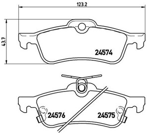Bromsbeläggsats, Bakaxel, DAIHATSU CHARADE VIII, TOYOTA YARIS, YARIS Skåp/halvkombi, 044660D010, 044660D010000, 04466YZZE6