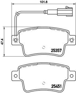 Bromsbeläggsats, ABARTH GRANDE PUNTO, PUNTO, PUNTO EVO, FIAT PUNTO, PUNTO EVO, PUNTO Skåp/halvkombi, 77365464, 77365886