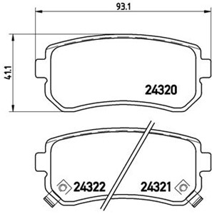 Bromsbeläggsats, Bakaxel, HYUNDAI ACCENT III, ACCENT Sedan III, ACCENT Sedan IV, KIA RIO II, RIO Sedan II, SPORTAGE II, SPORTAGE VAN II,