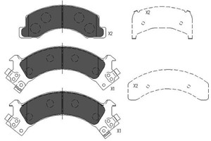 Bromsbeläggsats, Framaxel, ISUZU ELF Flak/chassi, 4106089TA3, 4106089TA7, 4106089TB0, 4106089TB3, 5867500840, 8944795830, 8970803980, 89