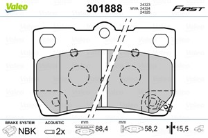 Bromsbeläggsats, Bakaxel, LEXUS GS, IS II, IS C, 04466-22190, 04466-30240, 04466-53010, 446622190, 446630240, 446653010