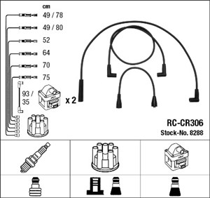 Tändkabelsats, JEEP GRAND CHEROKEE I, 04728 190