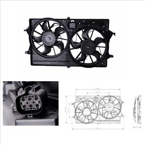 Fläkt, kylare, FORD FOCUS I, FOCUS II, FOCUS C-MAX, FOCUS Sedan I, FOCUS Sedan II, FOCUS Turnier I, FOCUS Turnier II, 1061261, 1069391,