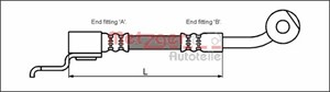 Bromsslang, Höger fram, JEEP CHEROKEE, GRAND CHEROKEE I, WRANGLER II, 52006470, 52007582, 52008674, 52008674AC, 52008674AD