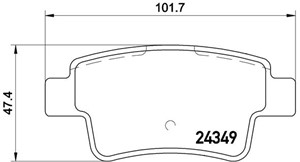 Bromsbeläggsats, Bakaxel, ABARTH,FIAT, 50902169, 71770022, 71773144, 77363959