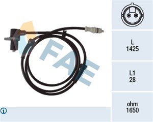 ABS-givare, Sensor, hjulvarvtal, Fram, höger eller vänster, CITROËN,FIAT,PEUGEOT, 4545 90, 4545.90, 46776188, 59232005