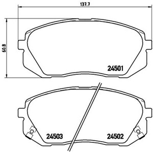 Bromsbeläggsats, Framaxel, HYUNDAI KONA, KONA Skåp/SUV, KIA CARENS Minibus, minivan III, SELTOS, SPORTAGE II, SPORTAGE VAN II, 581010ZA