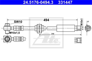 Bromsslang, Framaxel, CHEVROLET,OPEL,SAAB,VAUXHALL, 13245046, 13327441, 20912237, 5 62 129, 5 62 148, 5 62 181